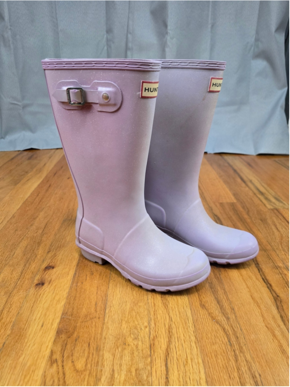 Girls Hunter purple glitter Rain Boots Size 3 Purple